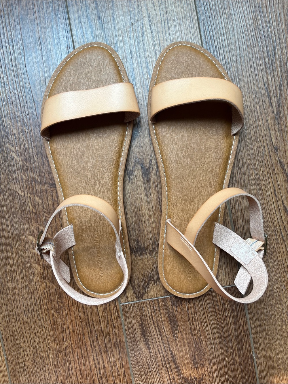 Natural/Tan Strap Buckle Sandals- Size 13
